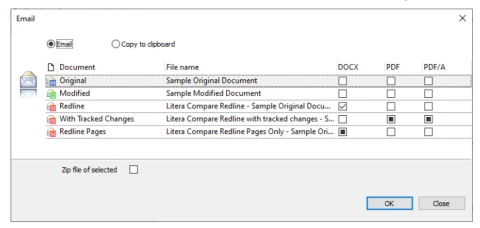 screenshot of Litera Compare